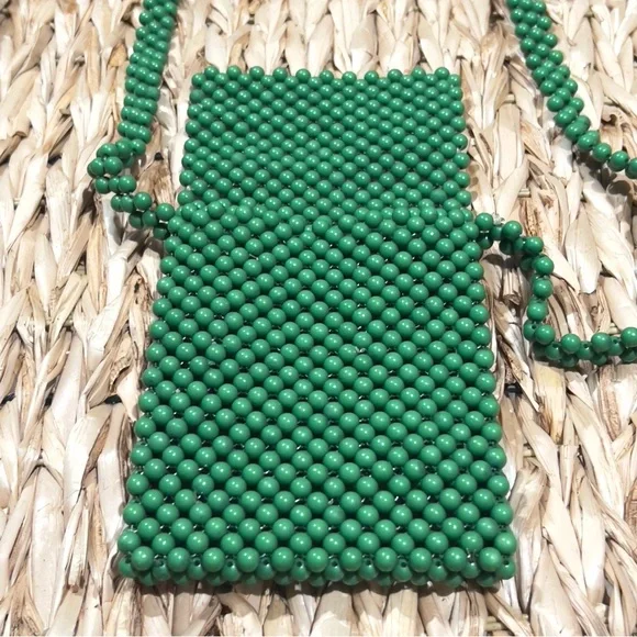 🆕New Nasty Gal Green Beaded Crossbody Bag - Picture 3 of 5